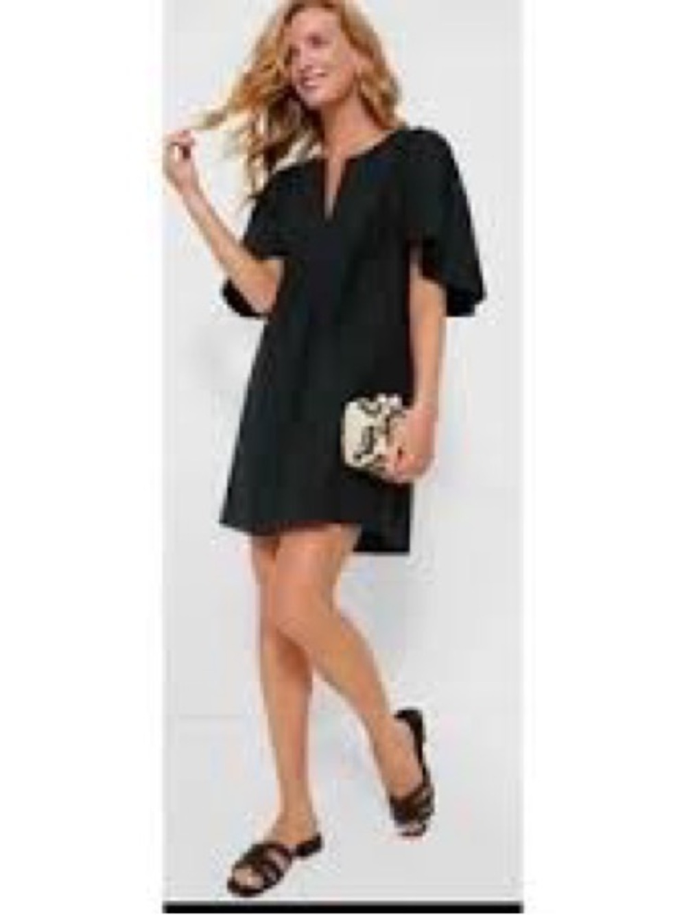 Pomander Place Black Short-Sleeve Shift Mini Dress